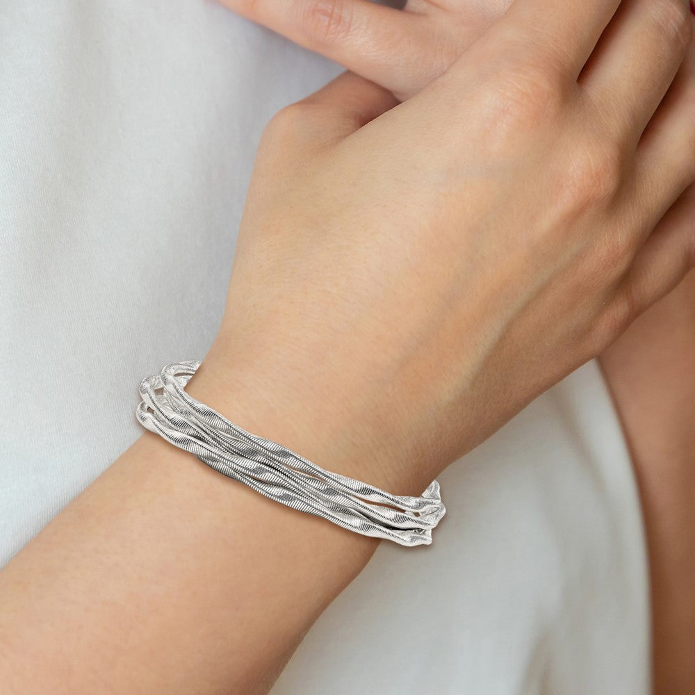 Sterling Silver Twisted Mesh 5-Strand Bracelet