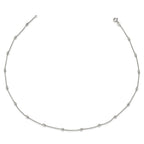 Sterling Silver Rhodium-plated Diamond-cut Beaded Necklace
