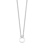 Sterling Silver Rhodium-plated Circle w/Diamond-cut Beads Necklace