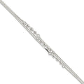 Sterling Silver Polished 3-Strand 7.5in Bracelet