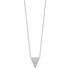Sterling Silver Rhodium-plated CZ Triangle Dangle Necklace