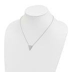 Sterling Silver Rhodium-plated CZ Triangle Dangle Necklace