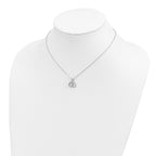 Sterling Silver Rhodium-plated CZ Double Horseshoe Necklace