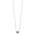 Sterling Silver Rhodium-plated Polished CZ Eye 17 inch Necklace