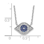 Sterling Silver Rhodium-plated Polished CZ Eye 17 inch Necklace