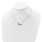 Prizma Sterling Silver Rhodium-plated 16 inch Colorful CZ LOVE Necklace with 2 inch Extender
