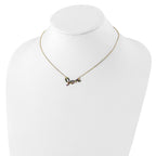 Prizma Sterling Silver Gold-tone 14K Flash Gold-plated 16 inch Colorful CZ LOVE Necklace with 2 inch Extender