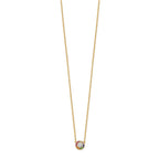 Prizma Sterling Silver Gold-tone 14K Flash Gold-plated 16 inch White and Colorful CZ Circle Necklace with 2 inch Extender