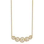 Sterling Shimmer Sterling Silver Gold-tone Flash gold-plated 133 Stone CZ Swirls Necklace with 2 inch extender