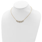 Sterling Shimmer Sterling Silver Gold-tone Flash gold-plated 133 Stone CZ Swirls Necklace with 2 inch extender