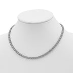 Sterling Shimmer Sterling Silver Rhodium-plated 17 inch 80 Stone CZ Riviera Necklace