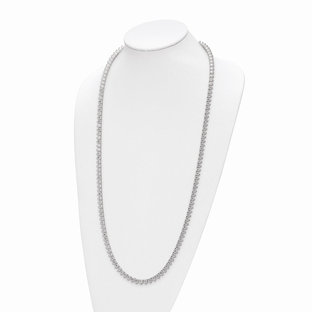 Sterling Shimmer Sterling Silver Rhodium-plated 36 inch 155 Stone CZ Riviera Necklace