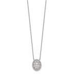 Sterling Shimmer Sterling Silver Rhodium-plated 18 inch 10 Stone Oval CZ Necklace