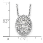 Sterling Shimmer Sterling Silver Rhodium-plated 18 inch 10 Stone Oval CZ Necklace