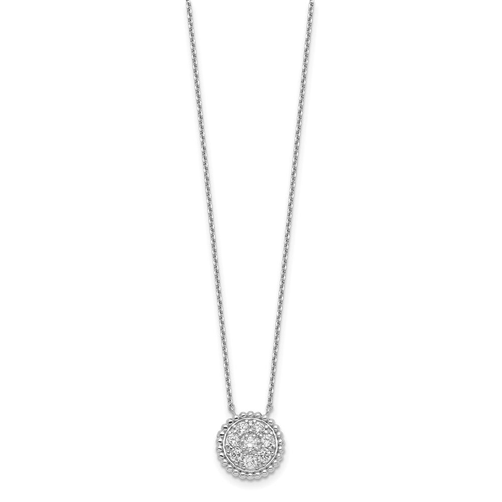 Sterling Shimmer Sterling Silver Rhodium-plated 18 inch 8 Stone CZ Round Necklace