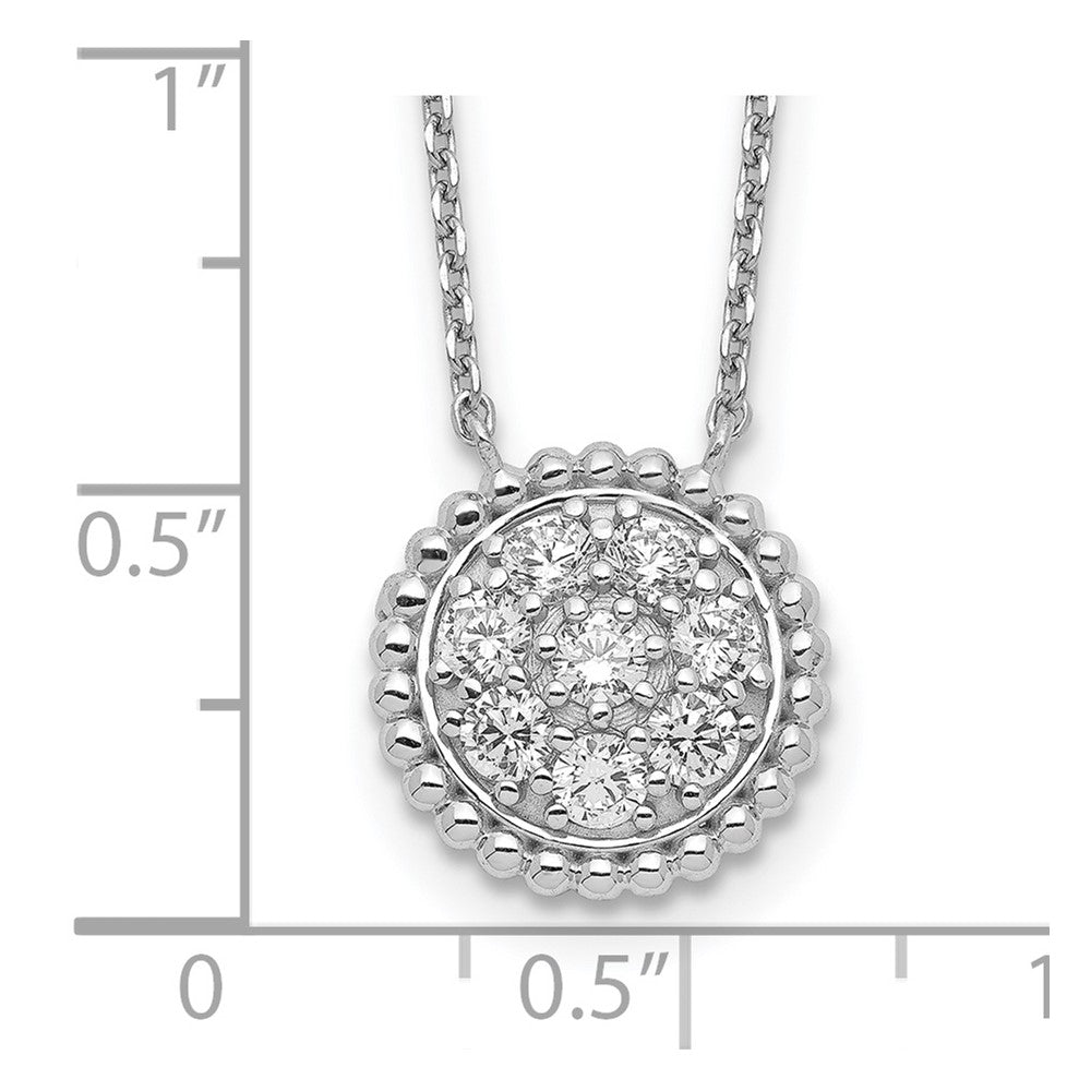 Sterling Shimmer Sterling Silver Rhodium-plated 18 inch 8 Stone CZ Round Necklace