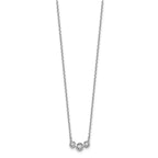 Sterling Shimmer Sterling Silver Rhodium-plated 16 inch 3 Stone CZ Necklace with 2 inch extender