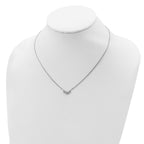 Sterling Shimmer Sterling Silver Rhodium-plated 16 inch 3 Stone CZ Necklace with 2 inch extender