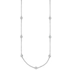 Sterling Shimmer Sterling Silver Rhodium-plated 3mm CZ 15 Stone 15 Station 24 inch Necklace