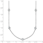 Sterling Shimmer Sterling Silver Rhodium-plated 3mm CZ 15 Stone 15 Station 24 inch Necklace