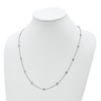 Sterling Shimmer Sterling Silver Rhodium-plated 3mm CZ 15 Stone 15 Station 24 inch Necklace