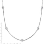Sterling Shimmer Sterling Silver Rhodium-plated 3mm CZ 15 Stone 15 Station 24 inch Necklace