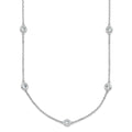 Sterling Shimmer Sterling Silver Rhodium-plated 3mm CZ 15 Stone 15 Station 24 inch Necklace