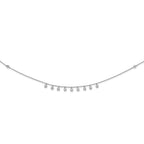 Sterling Shimmer Sterling Silver Rhodium-plated 18 inch 48 Stone 11 Star Stations CZ Necklace