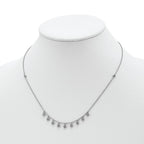 Sterling Shimmer Sterling Silver Rhodium-plated 18 inch 48 Stone 11 Star Stations CZ Necklace