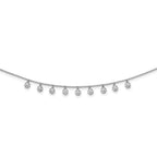 Sterling Shimmer Sterling Silver Rhodium-plated 18 inch 48 Stone 11 Star Stations CZ Necklace