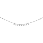 Sterling Shimmer Sterling Silver Rhodium-plated 18 inch 11 Stone 11 Station CZ Necklace