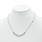 Sterling Shimmer Sterling Silver Rhodium-plated 18 inch 11 Stone 11 Station CZ Necklace
