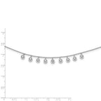Sterling Shimmer Sterling Silver Rhodium-plated 18 inch 11 Stone 11 Station CZ Necklace