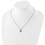 Sterling Shimmer Sterling Silver Rhodium-plated 16 inch 40 Stone Heart CZ Necklace with 2 inch extender