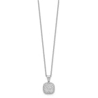 Sterling Shimmer Sterling Silver Rhodium-plated 16 inch 49 Stone Square CZ Necklace with 2 inch extender