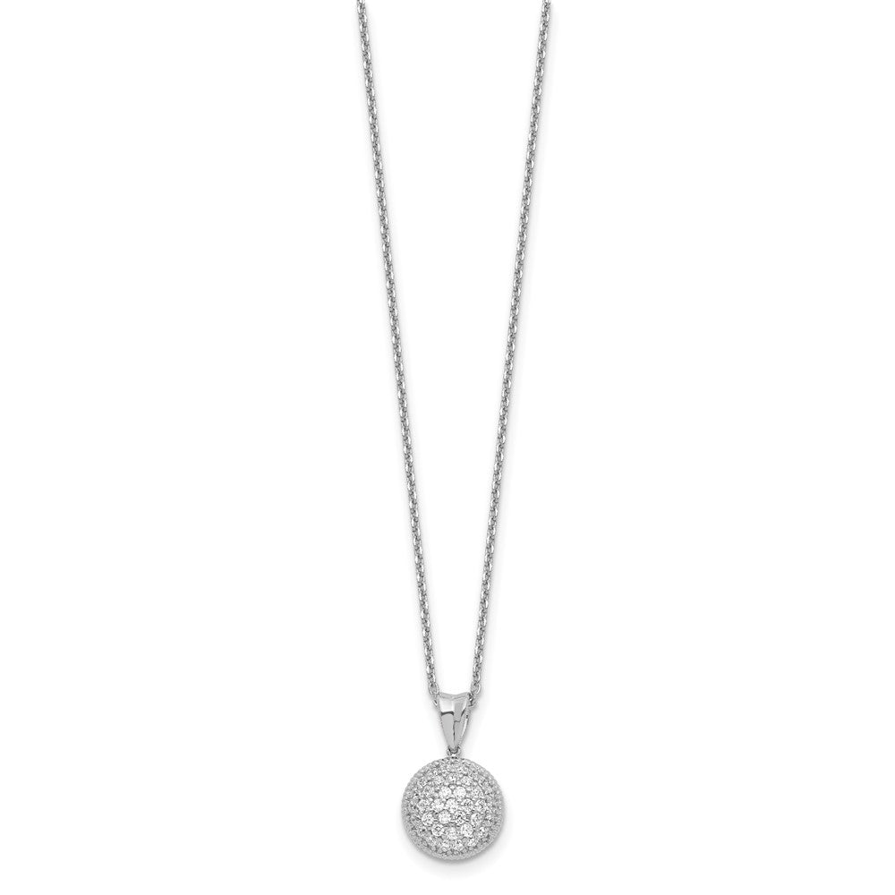 Sterling Shimmer Sterling Silver Rhodium-plated 18 inch 41 Stone CZ Round Necklace