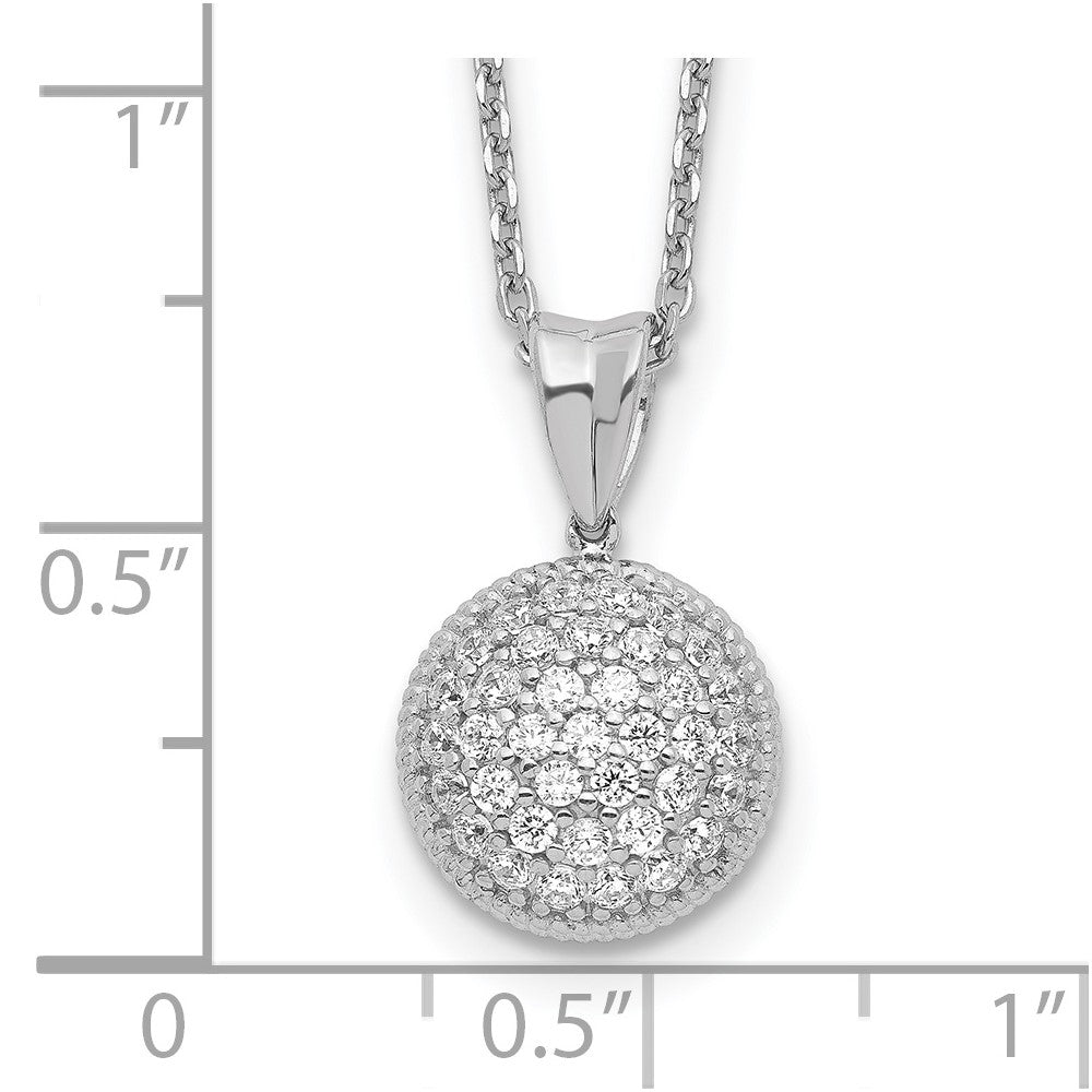 Sterling Shimmer Sterling Silver Rhodium-plated 18 inch 41 Stone CZ Round Necklace