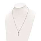 Sterling Shimmer Sterling Silver Rhodium-plated 26 inch Adjustable 27 Stone CZ Lariat Necklace