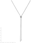 Sterling Shimmer Sterling Silver Rhodium-plated 26 inch Adjustable 27 Stone CZ Lariat Necklace