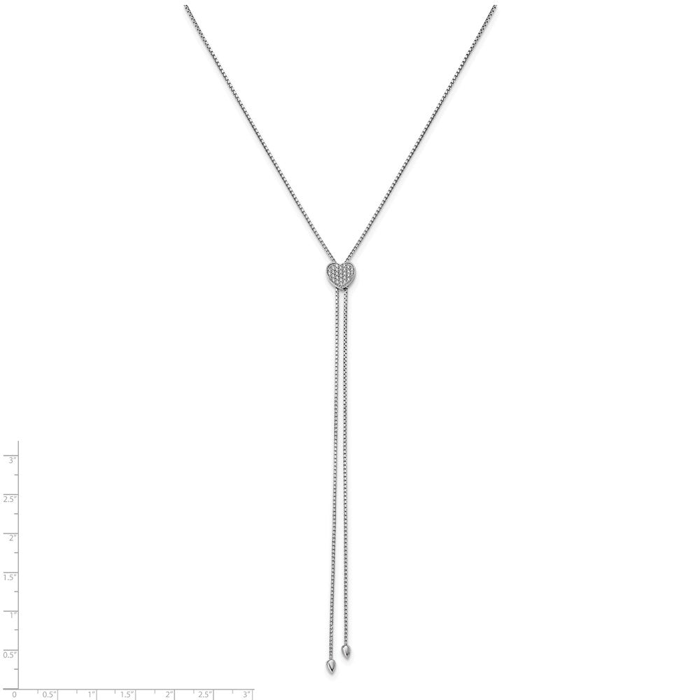 Sterling Shimmer Sterling Silver Rhodium-plated 26 inch Adjustable 27 Stone CZ Lariat Necklace