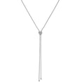 Sterling Shimmer Sterling Silver Rhodium-plated 26 inch Adjustable 27 Stone CZ Lariat Necklace
