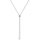 Sterling Shimmer Sterling Silver Rhodium-plated 26 inch Adjustable 27 Stone CZ Lariat Necklace