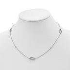 Sterling Shimmer Sterling Silver Rhodium-plated 18 inch 76 Stone 7 Station CZ Necklace