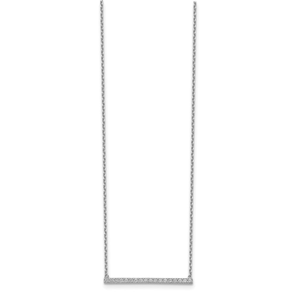 Sterling Shimmer Sterling Silver Rhodium-plated 16.25 inch 19 Stone CZ Bar Adjustable to 18 Choker Necklace