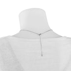 Sterling Shimmer Sterling Silver Rhodium-plated 16.25 inch 19 Stone CZ Bar Adjustable to 18 Choker Necklace