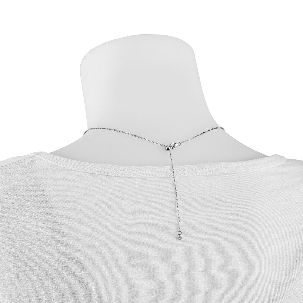 Sterling Shimmer Sterling Silver Rhodium-plated 16.25 inch 19 Stone CZ Bar Adjustable to 18 Choker Necklace