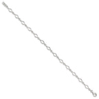 Sterling Silver 10inch Solid Polished Fancy Link Anklet