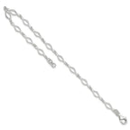 Sterling Silver 10inch Solid Polished Fancy Link Anklet
