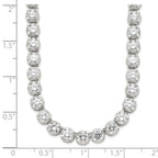 Sterling Silver 17in Rhodium-plated Fancy Mulitple CZ Necklace