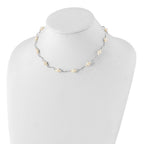 Sterling Silver Rhodium-plated 3-7mm White Near-Round Freshwater Cultured Pearl 13-Station 16 inch with 2.5 inch Extension Necklace